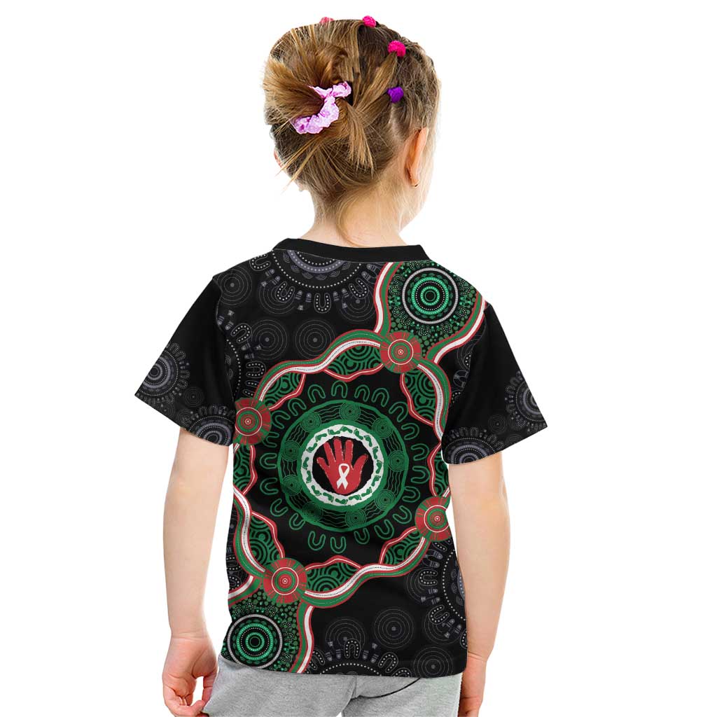 Australia Bowel Cancer Awareness Month Kid T Shirt Brave Strong Aboriginal Art