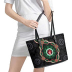 Australia Bowel Cancer Awareness Month Leather Tote Bag Brave Strong Aboriginal Art