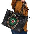 Australia Bowel Cancer Awareness Month Leather Tote Bag Brave Strong Aboriginal Art