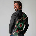 Australia Bowel Cancer Awareness Month Long Sleeve Polo Shirt Brave Strong Aboriginal Art