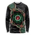Australia Bowel Cancer Awareness Month Long Sleeve Shirt Brave Strong Aboriginal Art