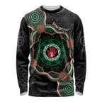 Australia Bowel Cancer Awareness Month Long Sleeve Shirt Brave Strong Aboriginal Art