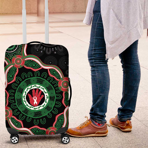 Australia Bowel Cancer Awareness Month Luggage Cover Brave Strong Aboriginal Art