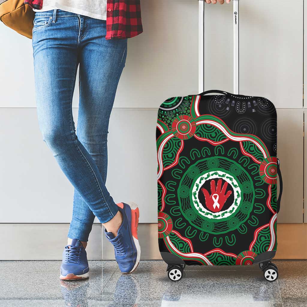 Australia Bowel Cancer Awareness Month Luggage Cover Brave Strong Aboriginal Art