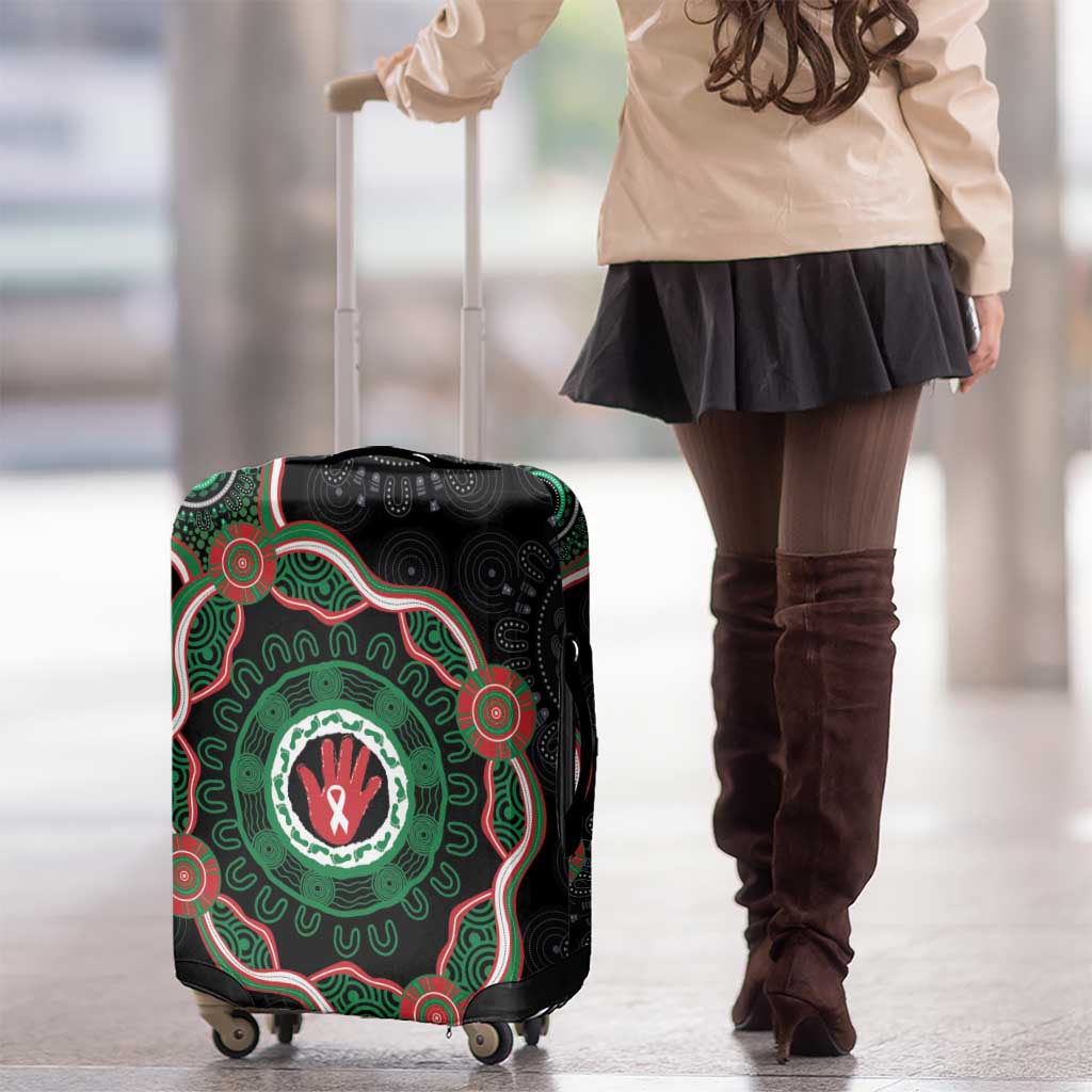 Australia Bowel Cancer Awareness Month Luggage Cover Brave Strong Aboriginal Art