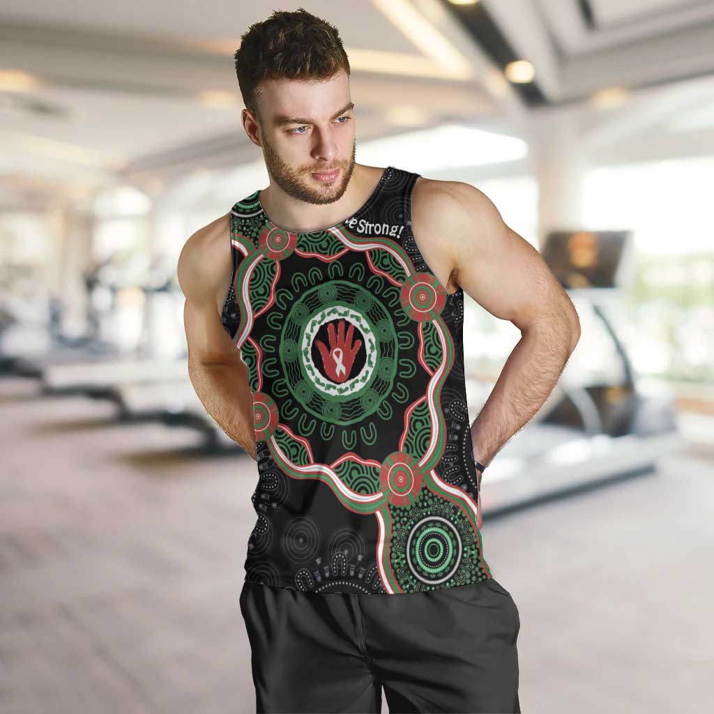 Australia Bowel Cancer Awareness Month Men Tank Top Brave Strong Aboriginal Art