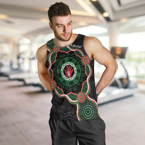 Australia Bowel Cancer Awareness Month Men Tank Top Brave Strong Aboriginal Art