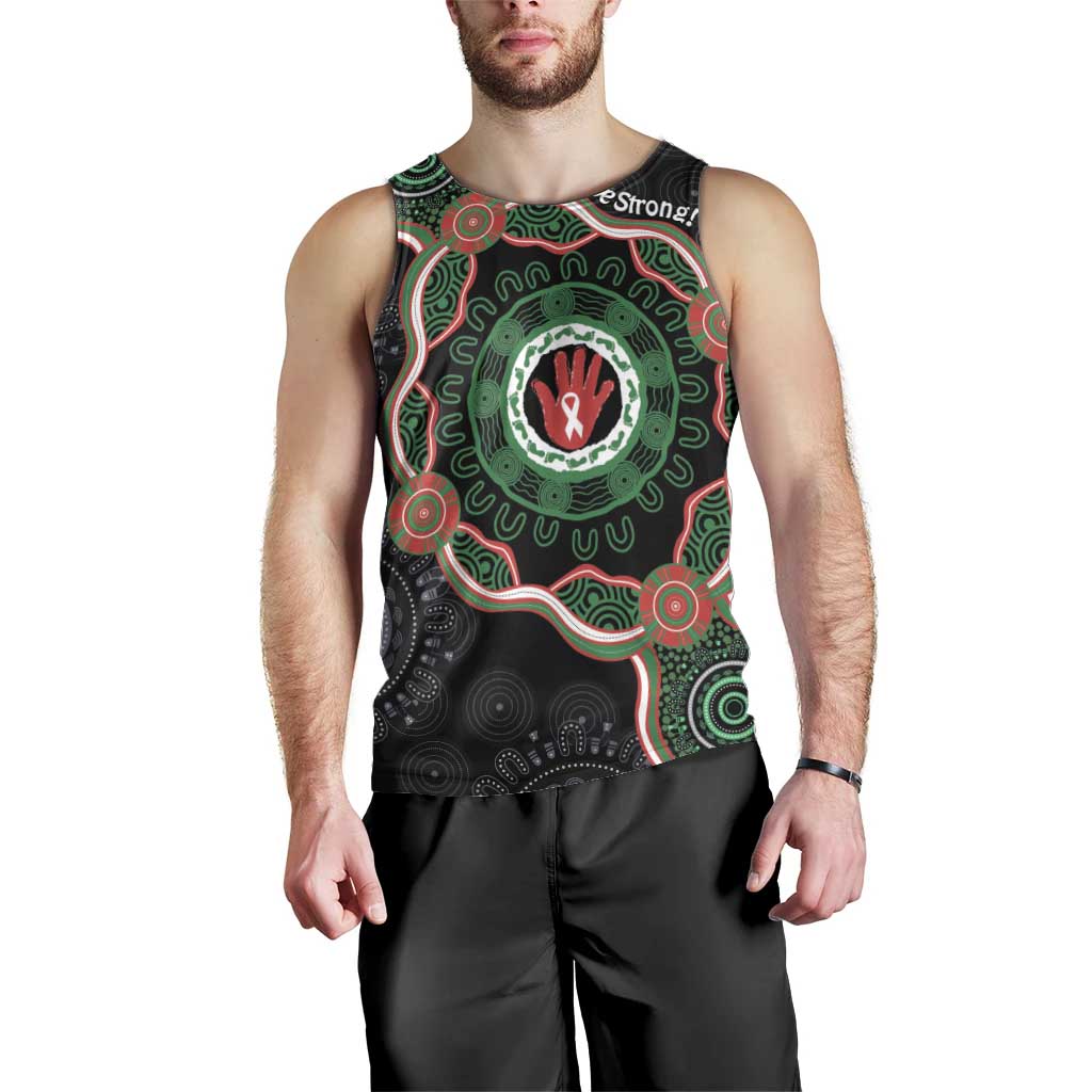 Australia Bowel Cancer Awareness Month Men Tank Top Brave Strong Aboriginal Art