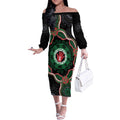 Australia Bowel Cancer Awareness Month Off The Shoulder Long Sleeve Dress Brave Strong Aboriginal Art