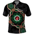 Australia Bowel Cancer Awareness Month Polo Shirt Brave Strong Aboriginal Art