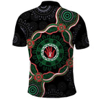 Australia Bowel Cancer Awareness Month Polo Shirt Brave Strong Aboriginal Art