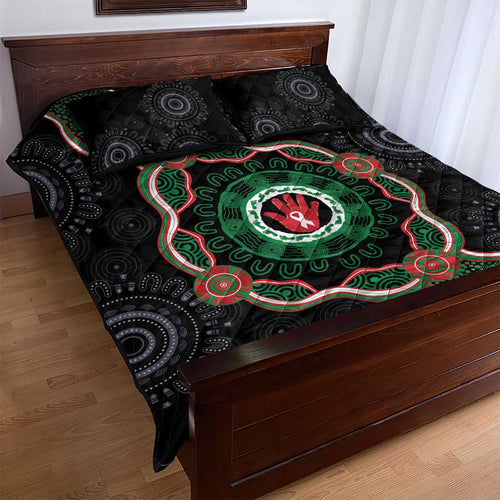 Australia Bowel Cancer Awareness Month Quilt Bed Set Brave Strong Aboriginal Art