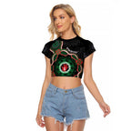 Australia Bowel Cancer Awareness Month Raglan Cropped T Shirt Brave Strong Aboriginal Art