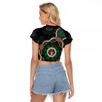 Australia Bowel Cancer Awareness Month Raglan Cropped T Shirt Brave Strong Aboriginal Art