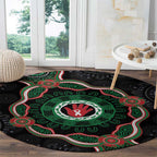 Australia Bowel Cancer Awareness Month Round Carpet Brave Strong Aboriginal Art