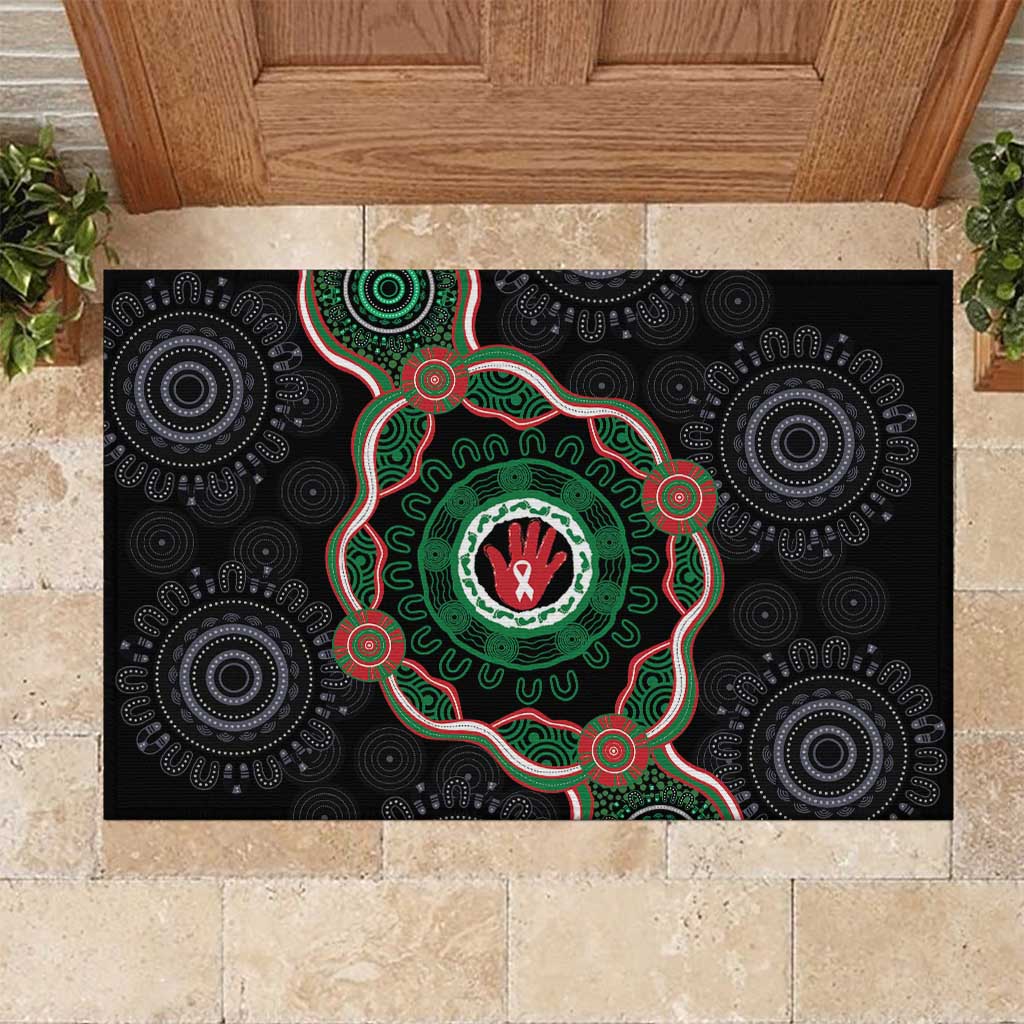Australia Bowel Cancer Awareness Month Rubber Doormat Brave Strong Aboriginal Art