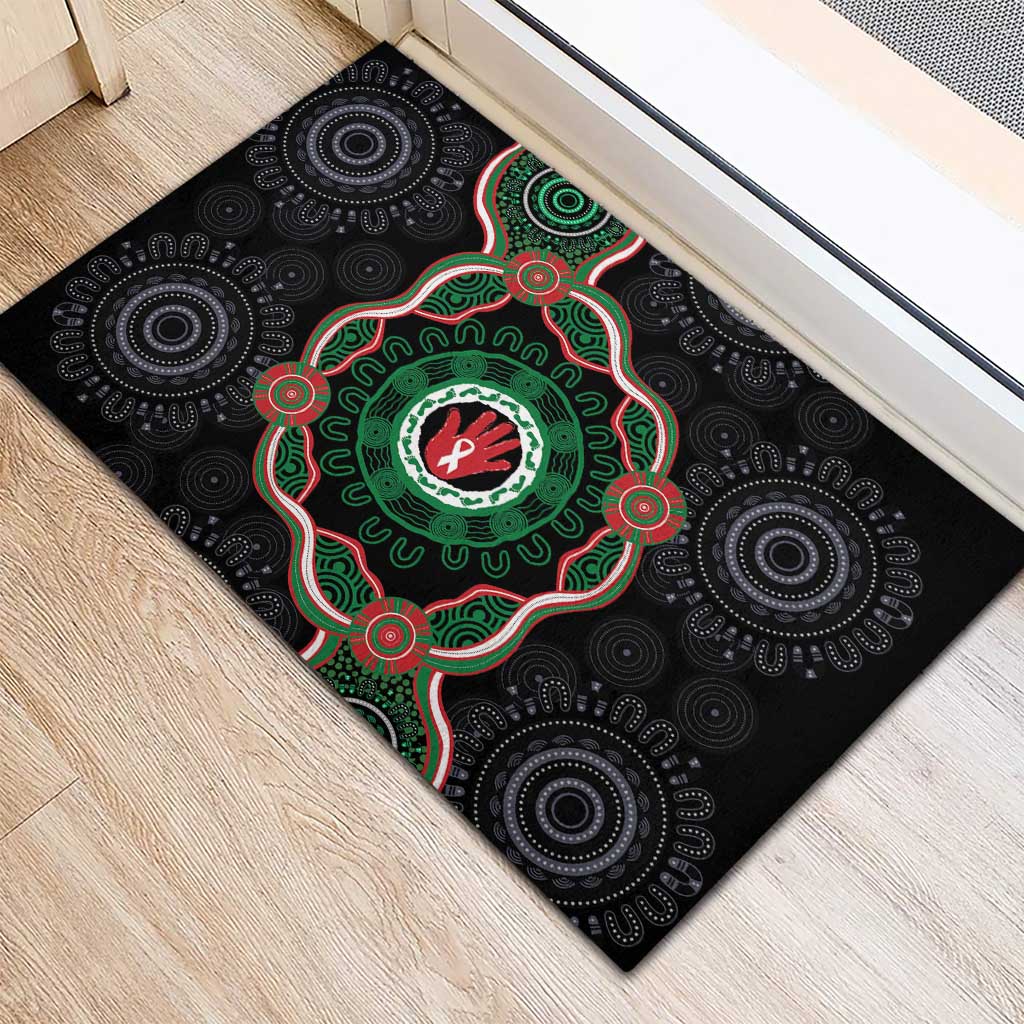 Australia Bowel Cancer Awareness Month Rubber Doormat Brave Strong Aboriginal Art