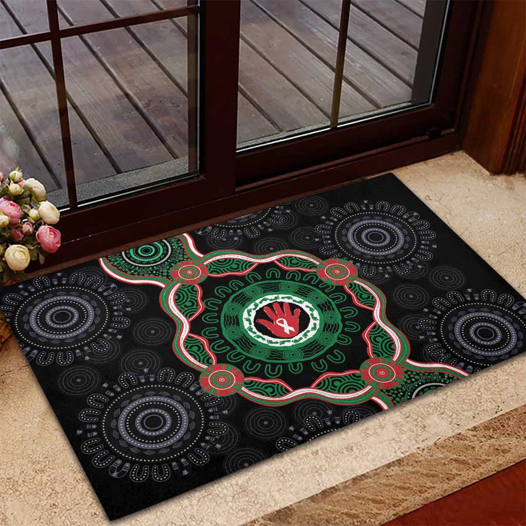 Australia Bowel Cancer Awareness Month Rubber Doormat Brave Strong Aboriginal Art