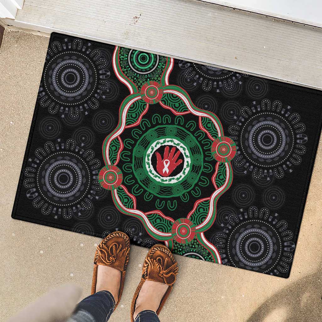Australia Bowel Cancer Awareness Month Rubber Doormat Brave Strong Aboriginal Art