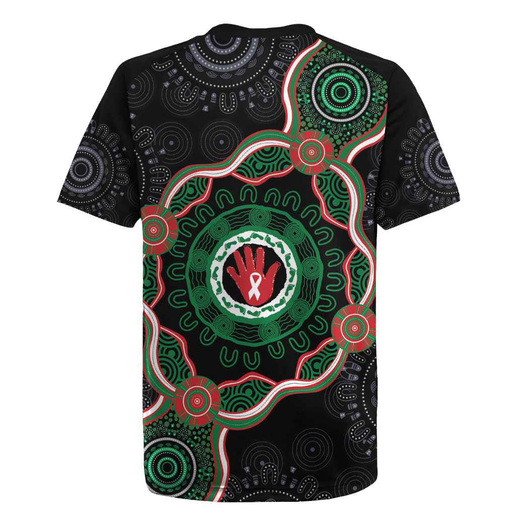 Australia Bowel Cancer Awareness Month Rugby Jersey Brave Strong Aboriginal Art