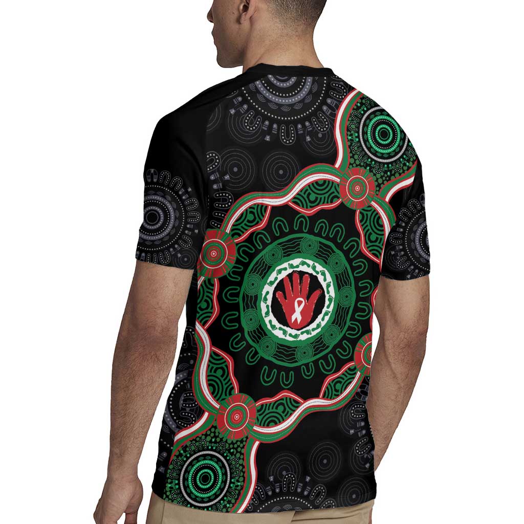 Australia Bowel Cancer Awareness Month Rugby Jersey Brave Strong Aboriginal Art