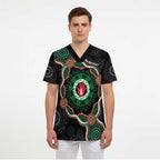 Australia Bowel Cancer Awareness Month Scrub Top Brave Strong Aboriginal Art - Aussie Hoodie