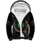 Australia Bowel Cancer Awareness Month Sherpa Hoodie Brave Strong Aboriginal Art
