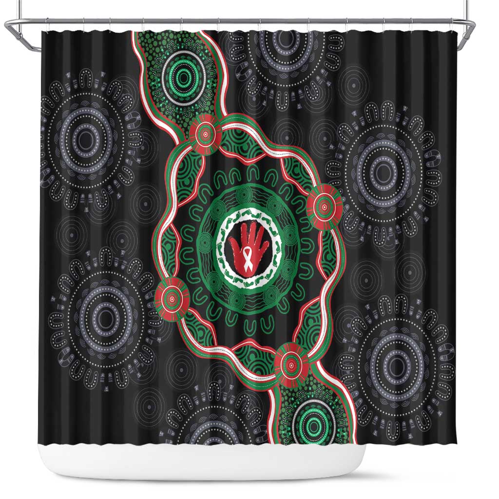 Australia Bowel Cancer Awareness Month Shower Curtain Brave Strong Aboriginal Art