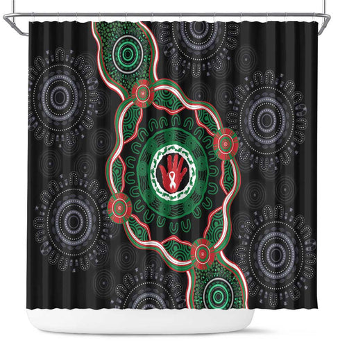 Australia Bowel Cancer Awareness Month Shower Curtain Brave Strong Aboriginal Art