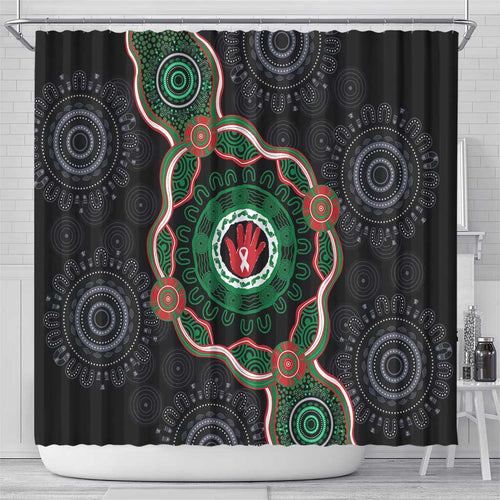 Australia Bowel Cancer Awareness Month Shower Curtain Brave Strong Aboriginal Art