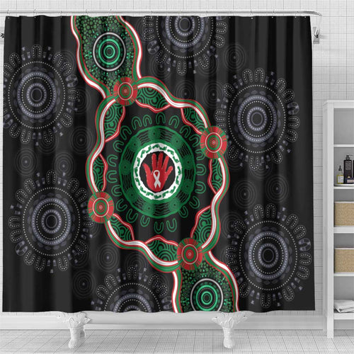 Australia Bowel Cancer Awareness Month Shower Curtain Brave Strong Aboriginal Art
