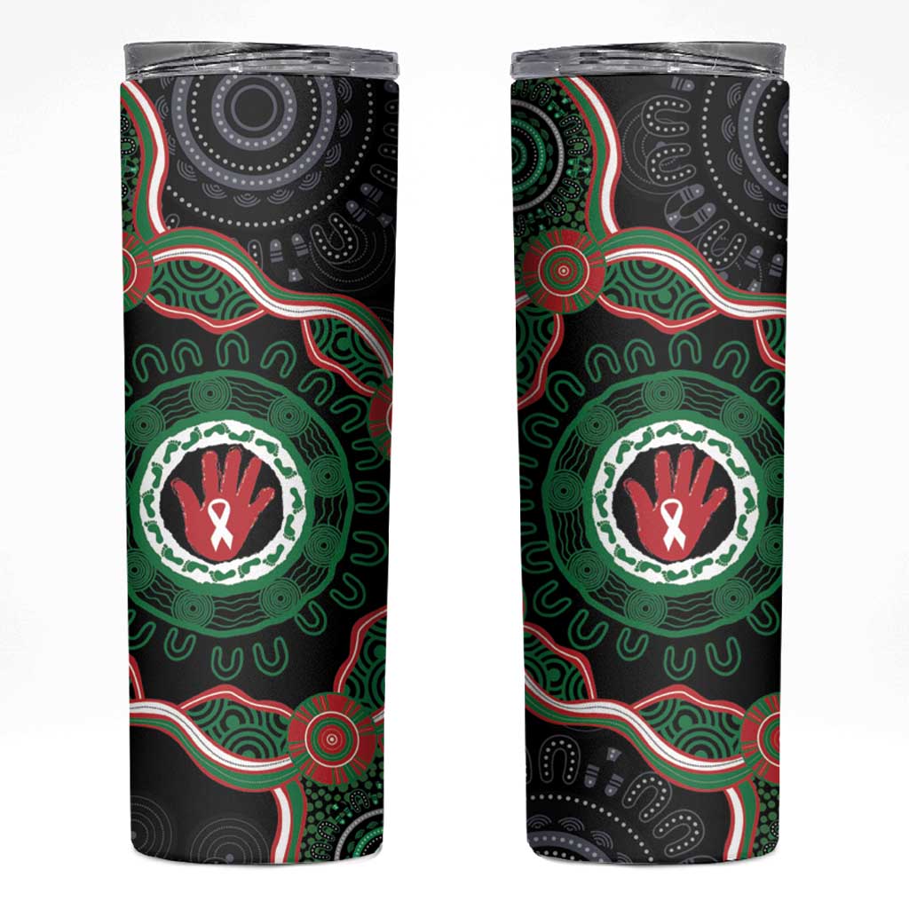 Australia Bowel Cancer Awareness Month Skinny Tumbler Brave Strong Aboriginal Art