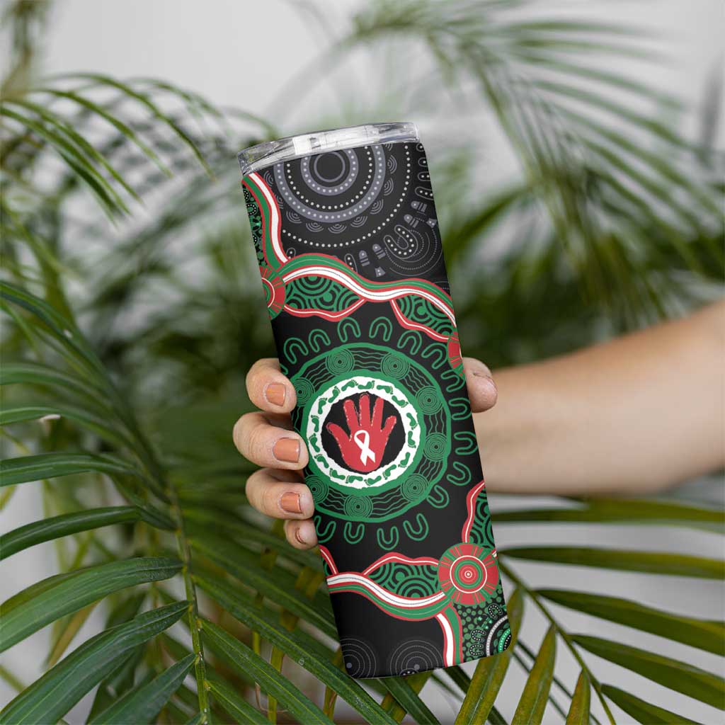 Australia Bowel Cancer Awareness Month Skinny Tumbler Brave Strong Aboriginal Art