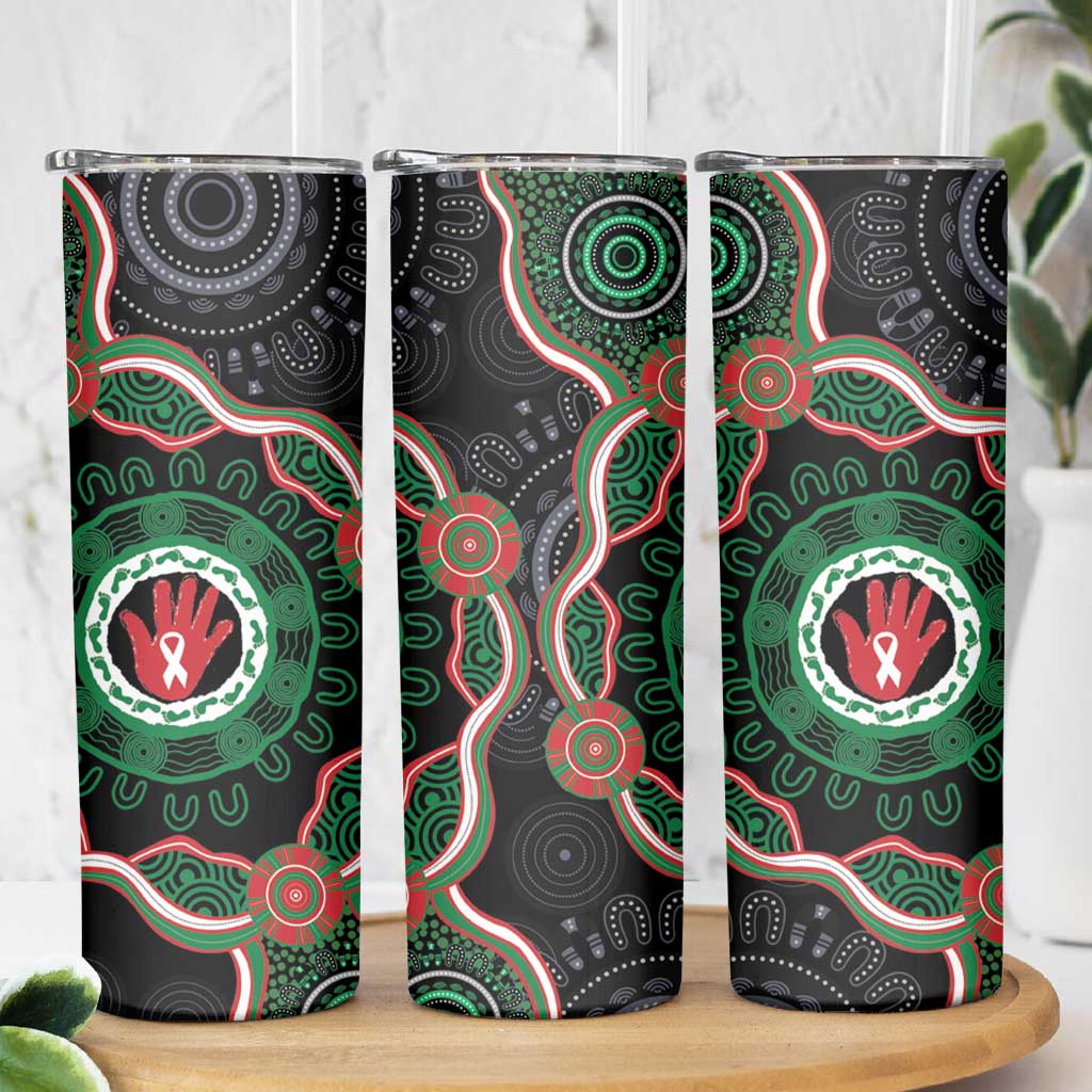 Australia Bowel Cancer Awareness Month Skinny Tumbler Brave Strong Aboriginal Art
