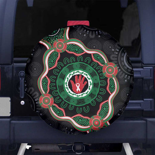 Australia Bowel Cancer Awareness Month Spare Tire Cover Brave Strong Aboriginal Art
