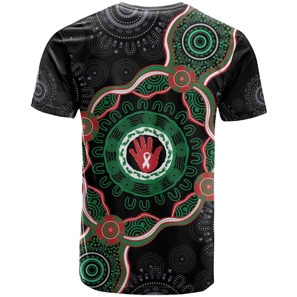 Australia Bowel Cancer Awareness Month T Shirt Brave Strong Aboriginal Art