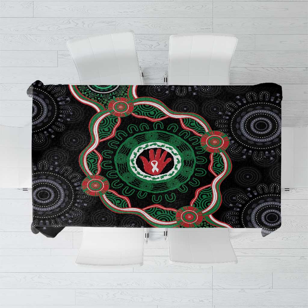 Australia Bowel Cancer Awareness Month Tablecloth Brave Strong Aboriginal Art