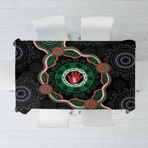 Australia Bowel Cancer Awareness Month Tablecloth Brave Strong Aboriginal Art