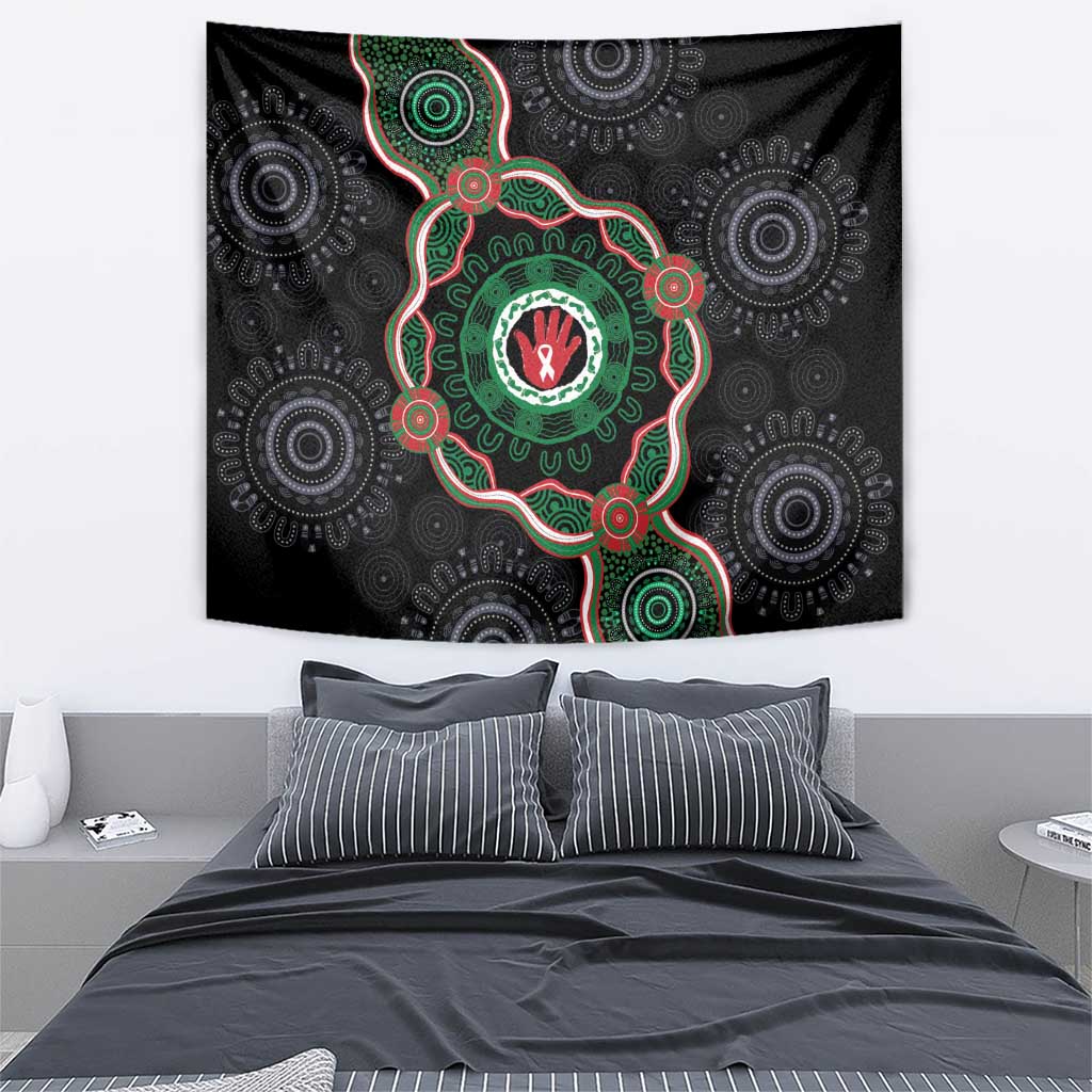 Australia Bowel Cancer Awareness Month Tapestry Brave Strong Aboriginal Art