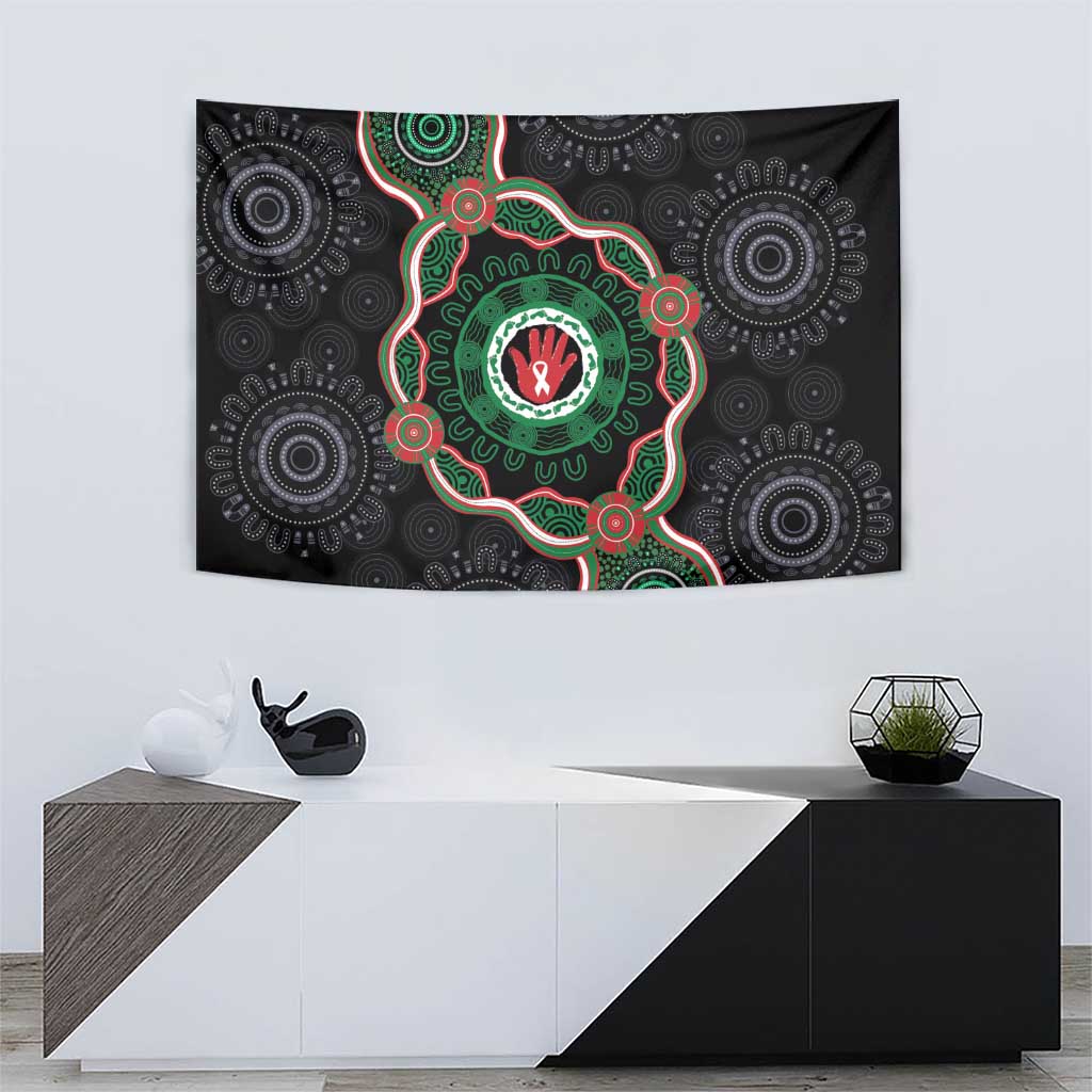 Australia Bowel Cancer Awareness Month Tapestry Brave Strong Aboriginal Art