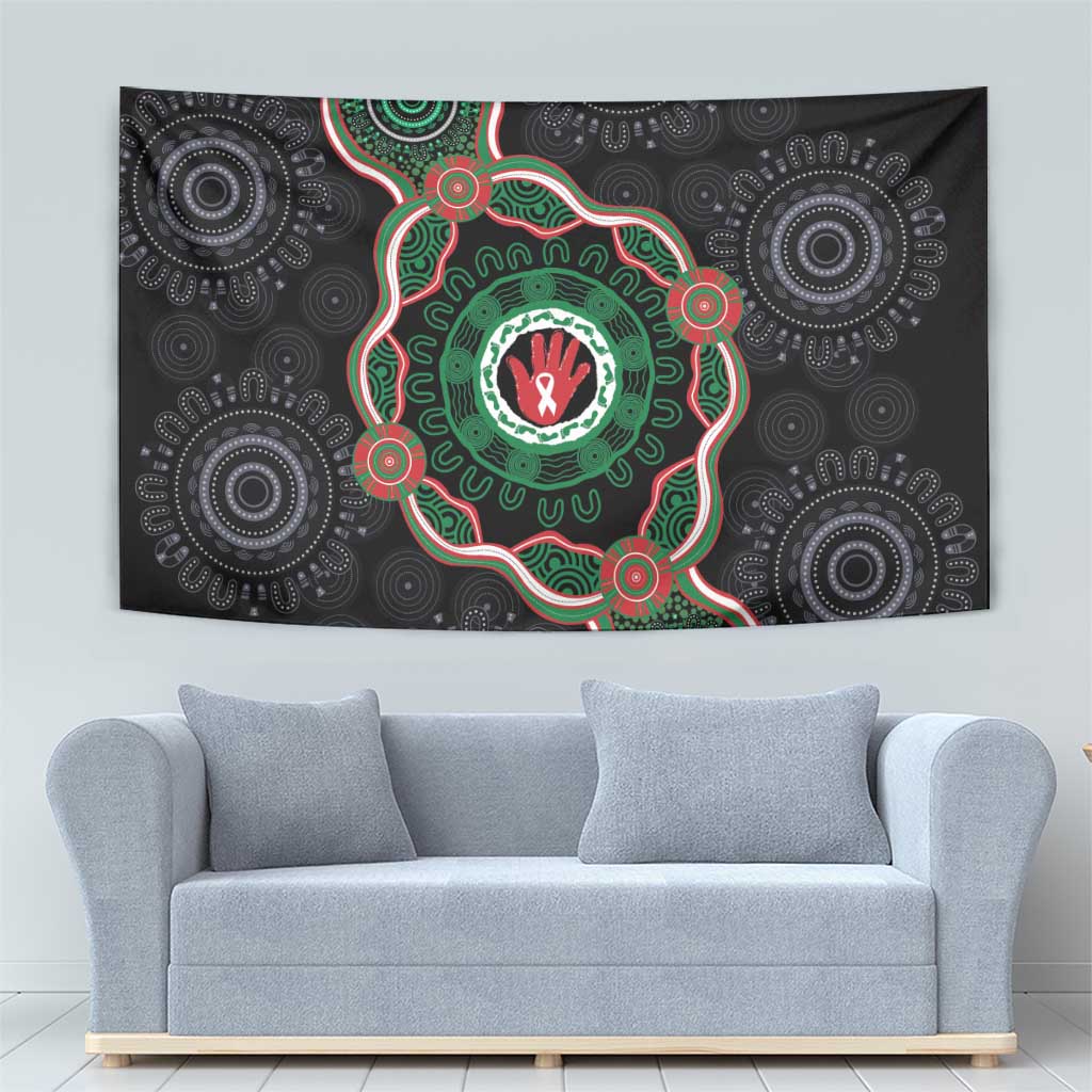 Australia Bowel Cancer Awareness Month Tapestry Brave Strong Aboriginal Art