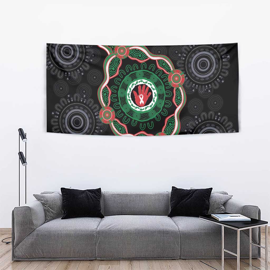Australia Bowel Cancer Awareness Month Tapestry Brave Strong Aboriginal Art