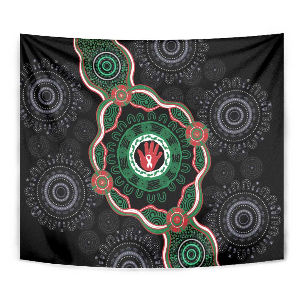 Australia Bowel Cancer Awareness Month Tapestry Brave Strong Aboriginal Art