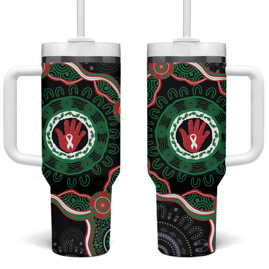 Australia Bowel Cancer Awareness Month Tumbler With Handle Brave Strong Aboriginal Art