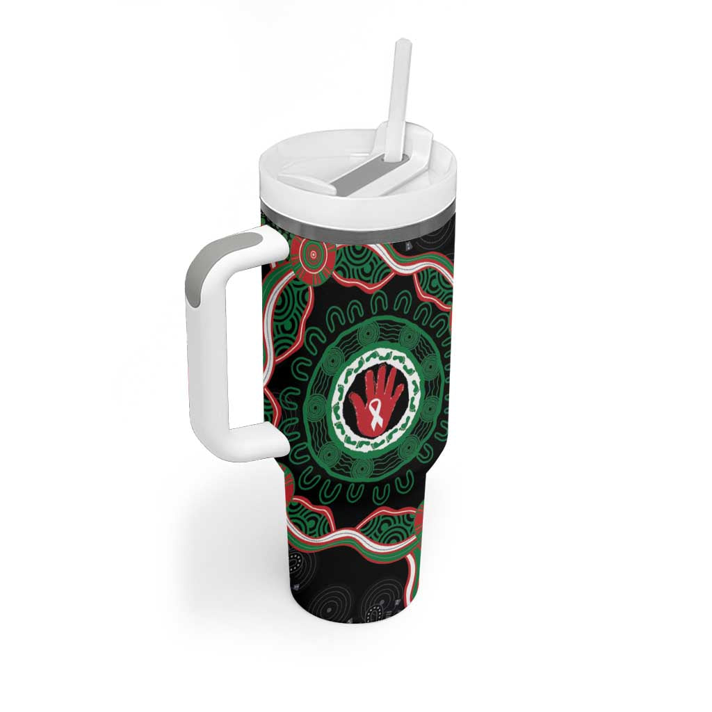 Australia Bowel Cancer Awareness Month Tumbler With Handle Brave Strong Aboriginal Art