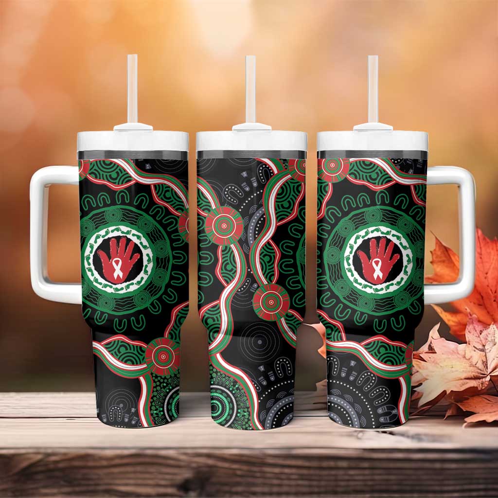 Australia Bowel Cancer Awareness Month Tumbler With Handle Brave Strong Aboriginal Art