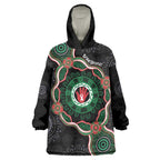 Australia Bowel Cancer Awareness Month Wearable Blanket Hoodie Brave Strong Aboriginal Art