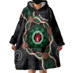 Australia Bowel Cancer Awareness Month Wearable Blanket Hoodie Brave Strong Aboriginal Art