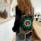 Australia Bowel Cancer Awareness Month Women Casual Shirt Brave Strong Aboriginal Art