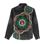 Australia Bowel Cancer Awareness Month Women Casual Shirt Brave Strong Aboriginal Art
